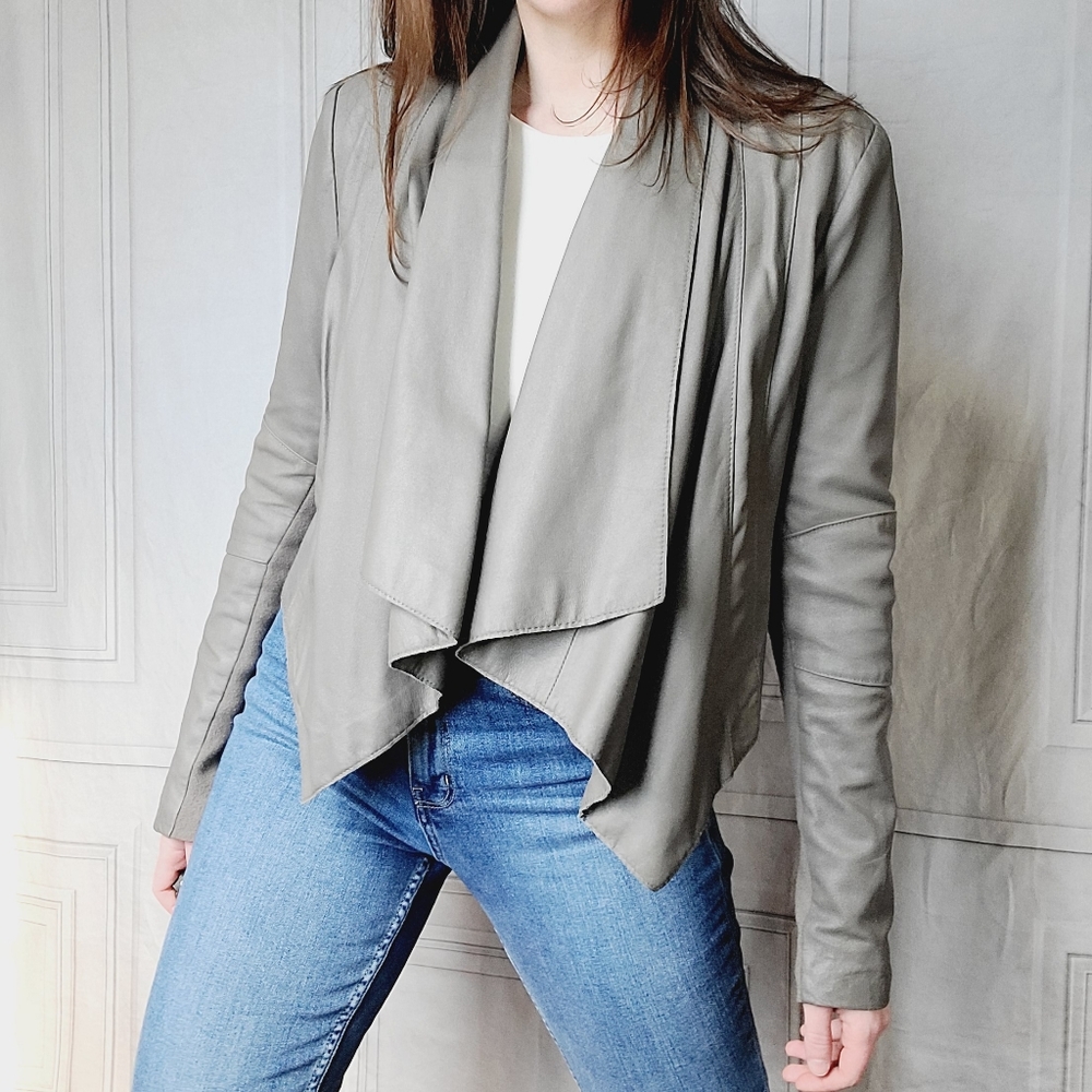BCBGMAXAZRIA Stone Leather Jacket